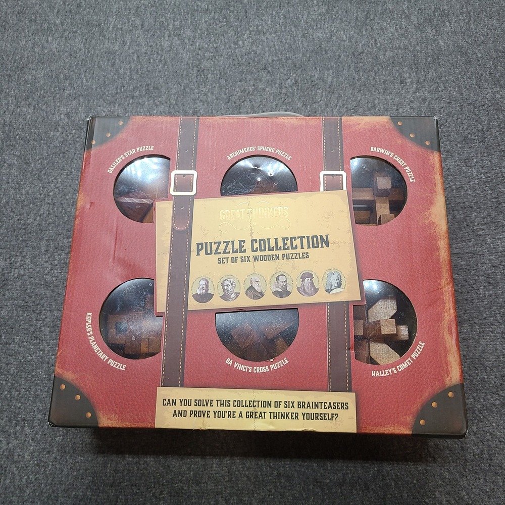 Great Thinkers Puzzle Collection Set of Six Wooden Brainteasers